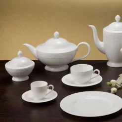 VILLEROY & BOCH White Pearl Sukkerskål 35cl med Lokk